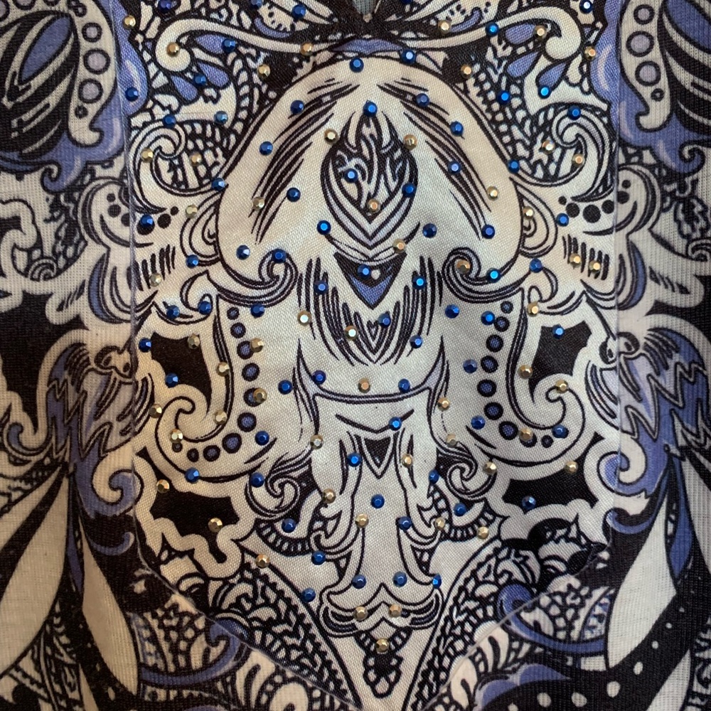 JM Collection Polyester Blue Top - Picture 5 of 6